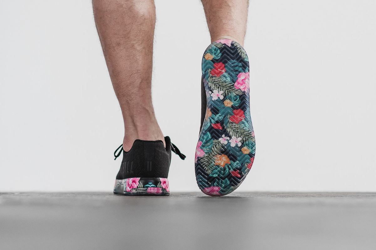 Nobull Superfabric Men's Trainers Black Floral | Australia (VE3719)